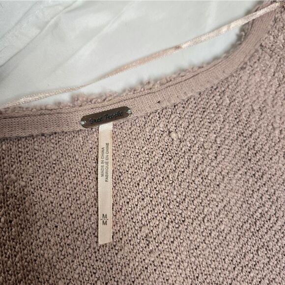 FREE PEOPLE popcorn pullover v-neck boxy cropped oversized‎ sweater M - Picture 5 of 10